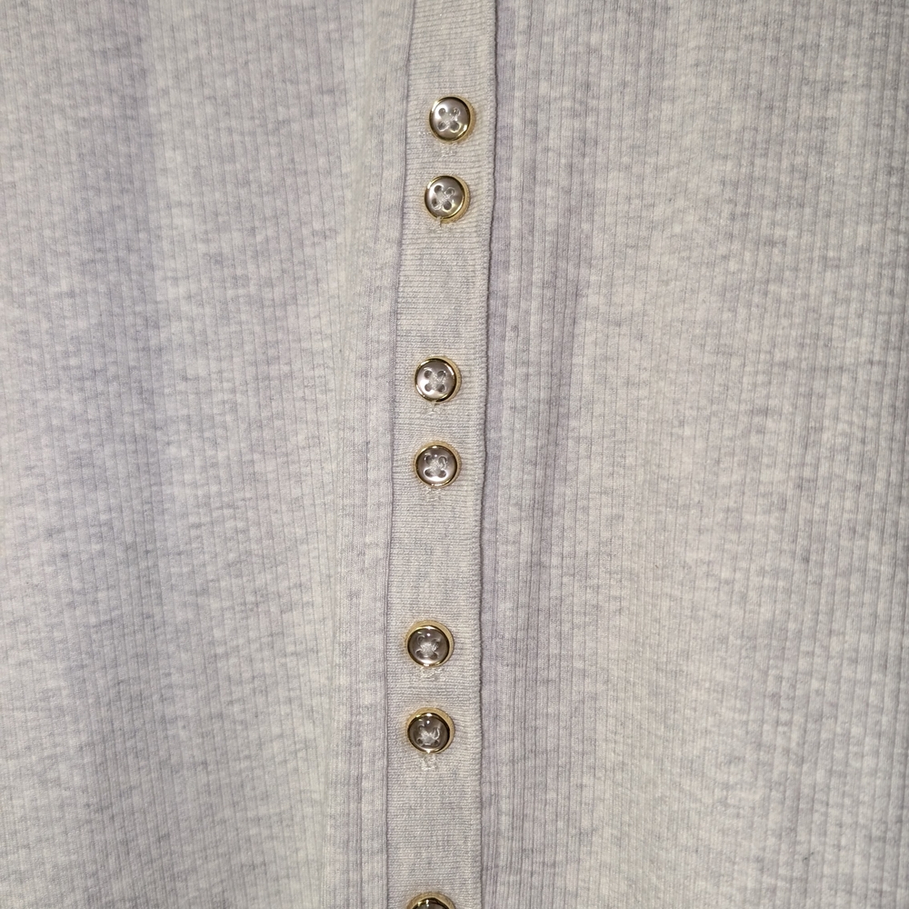 Set Of Two Long-Sleeve Ribbed Button-Front Tops - Picture 3 of 11